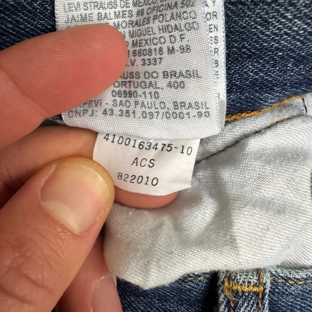 Levi's 501 Original Fit Straight Button Fly Denim Jeans Men 30x30 Blue Dark Wash
